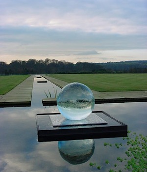 A glass sphere set on the rill